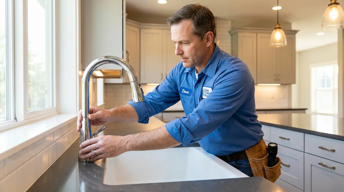 Kitchen faucet installation by Johns Plumbing LLC in Banning