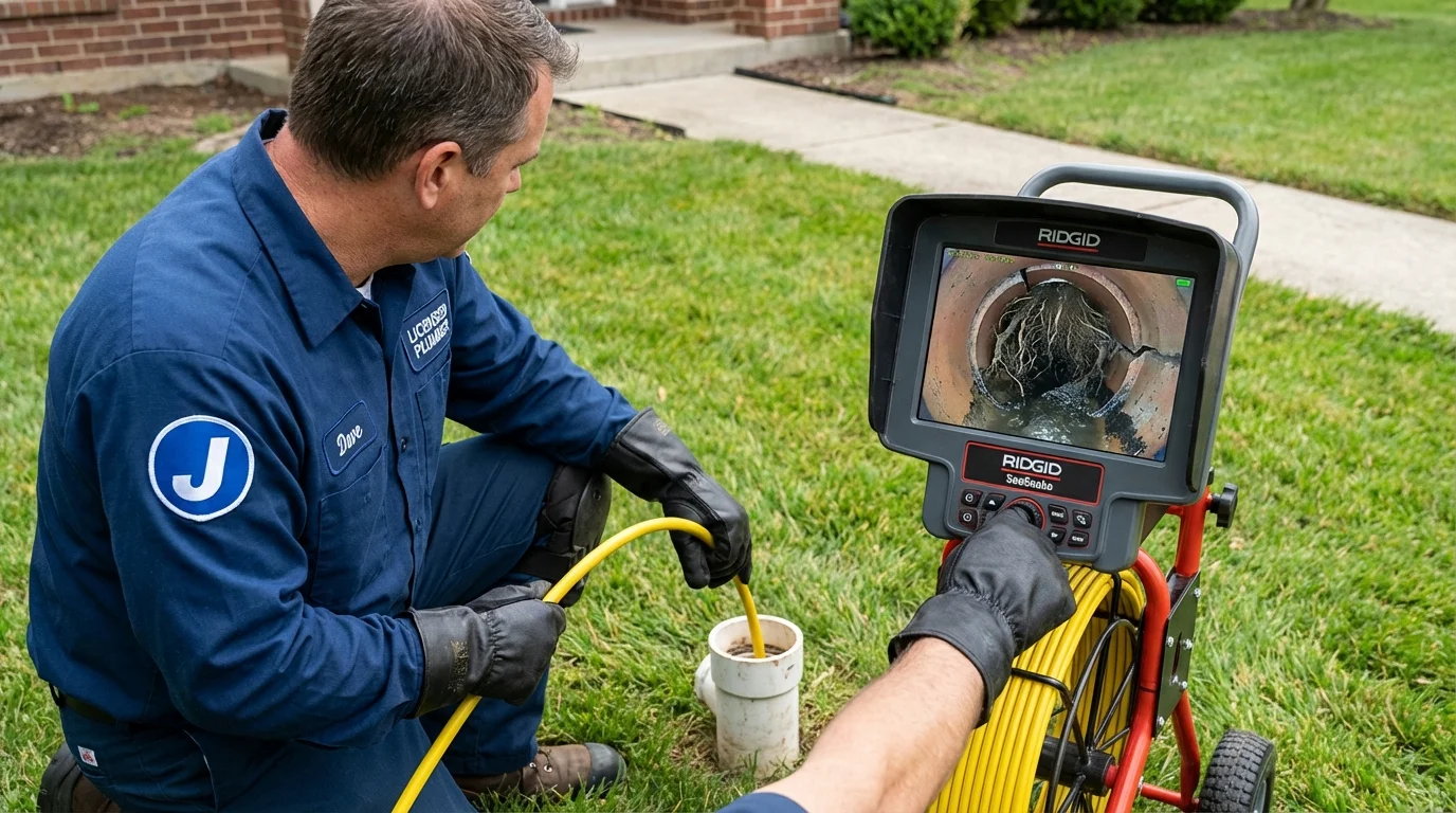 Sewer camera inspection being performed by Johns Plumbing LLC in Banning